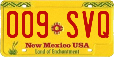 NM license plate 009SVQ