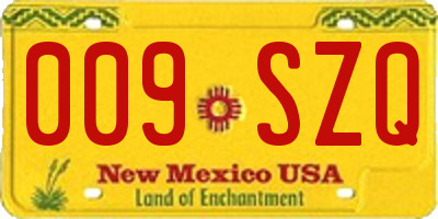 NM license plate 009SZQ