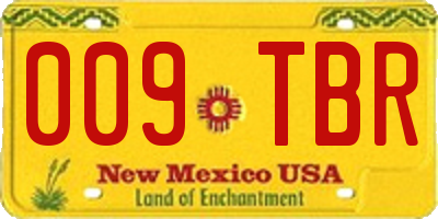 NM license plate 009TBR