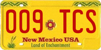 NM license plate 009TCS