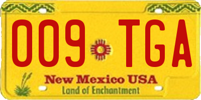 NM license plate 009TGA