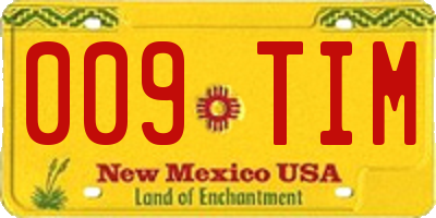 NM license plate 009TIM