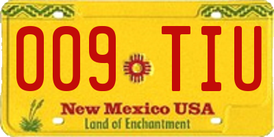NM license plate 009TIU