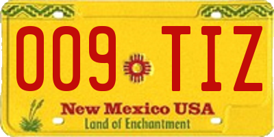 NM license plate 009TIZ