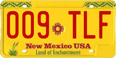 NM license plate 009TLF