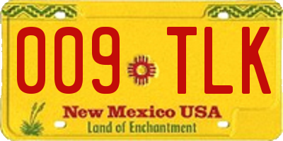 NM license plate 009TLK