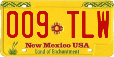 NM license plate 009TLW