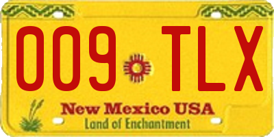 NM license plate 009TLX