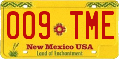 NM license plate 009TME