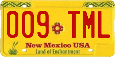 NM license plate 009TML
