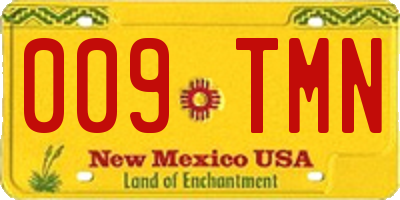 NM license plate 009TMN