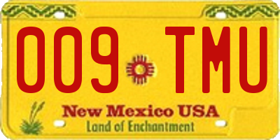 NM license plate 009TMU