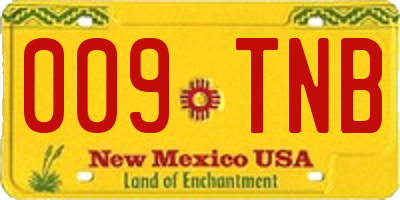 NM license plate 009TNB