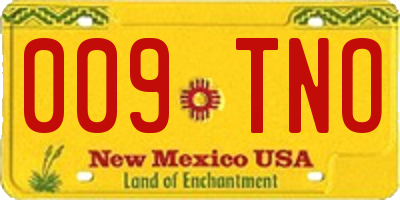 NM license plate 009TNO