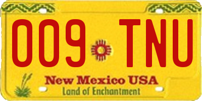 NM license plate 009TNU