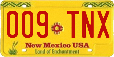 NM license plate 009TNX
