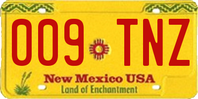 NM license plate 009TNZ