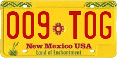 NM license plate 009TOG