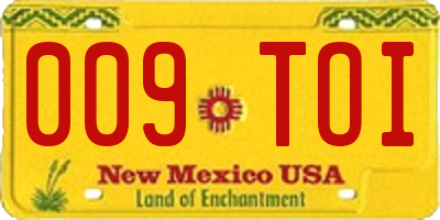 NM license plate 009TOI
