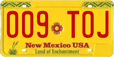 NM license plate 009TOJ