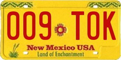 NM license plate 009TOK