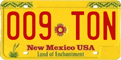NM license plate 009TON