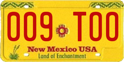 NM license plate 009TOO