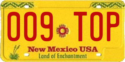 NM license plate 009TOP