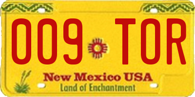 NM license plate 009TOR