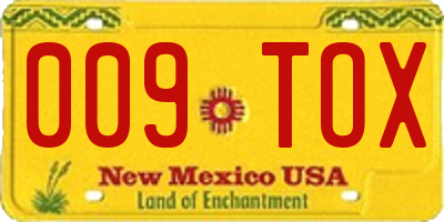 NM license plate 009TOX