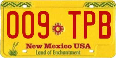 NM license plate 009TPB