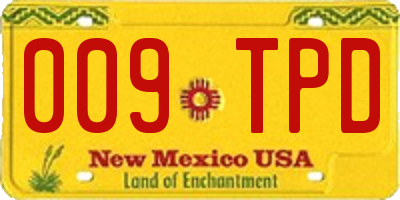 NM license plate 009TPD