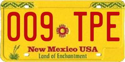 NM license plate 009TPE