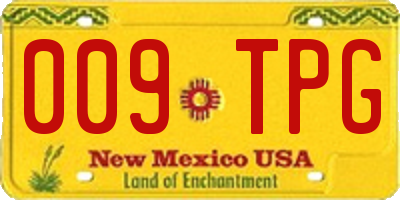 NM license plate 009TPG