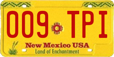 NM license plate 009TPI