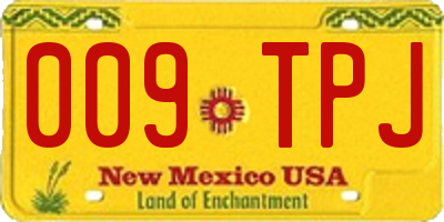 NM license plate 009TPJ