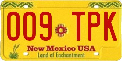 NM license plate 009TPK