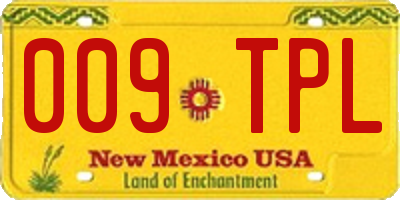 NM license plate 009TPL
