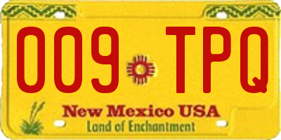NM license plate 009TPQ