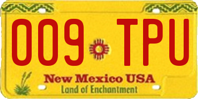 NM license plate 009TPU