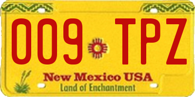 NM license plate 009TPZ