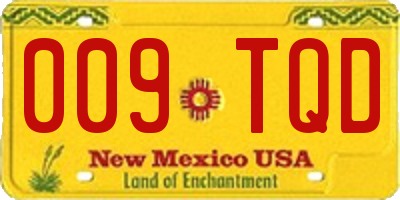 NM license plate 009TQD