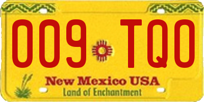 NM license plate 009TQO