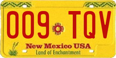 NM license plate 009TQV