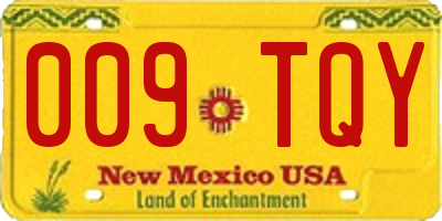 NM license plate 009TQY
