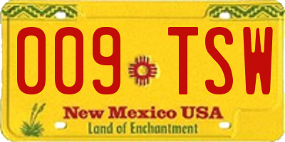 NM license plate 009TSW