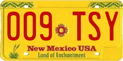 NM license plate 009TSY