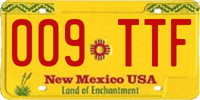 NM license plate 009TTF