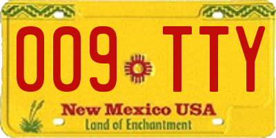 NM license plate 009TTY