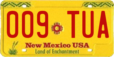 NM license plate 009TUA
